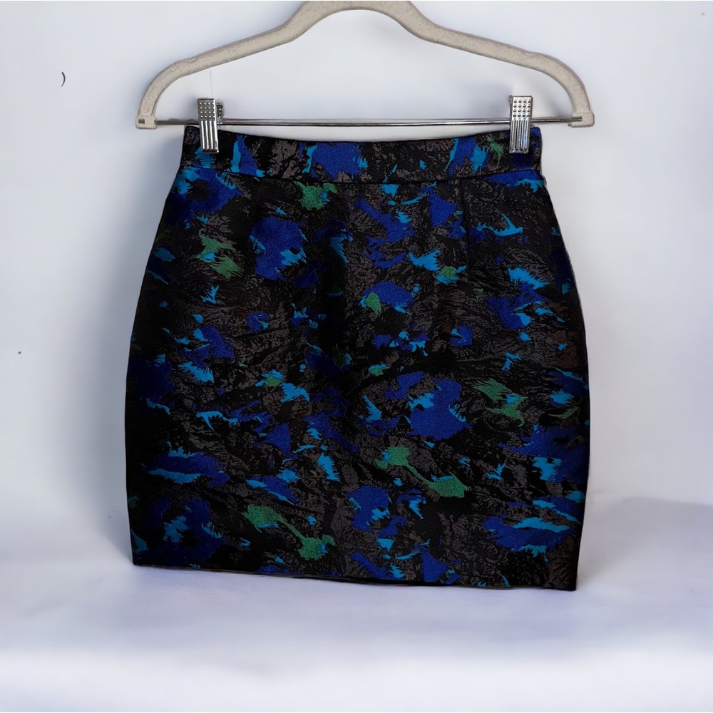 Nwt Proenza Schouler Mini Skirt Silk Jacquard feather print sz 4 #C1